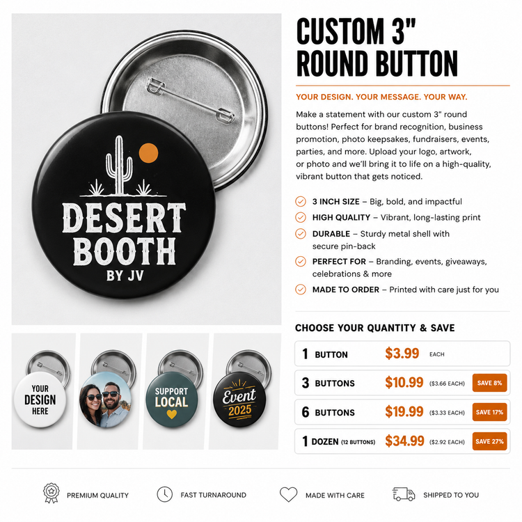 Custom 3 inch round buttons with pins collection image